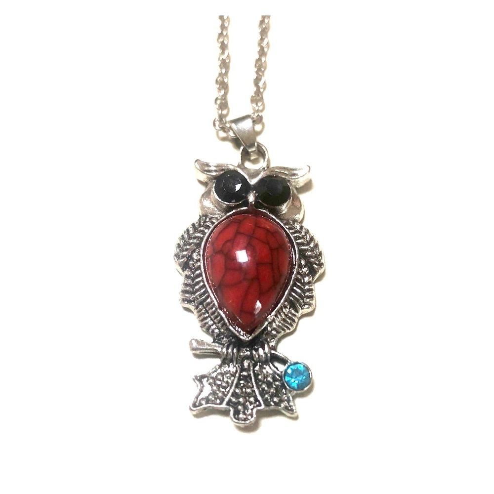 Women’s Vintage Owl Long Pendant Necklace